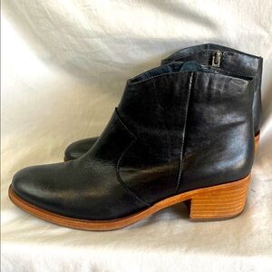 Black Leather Ankle Boots Kork Ease Size 7